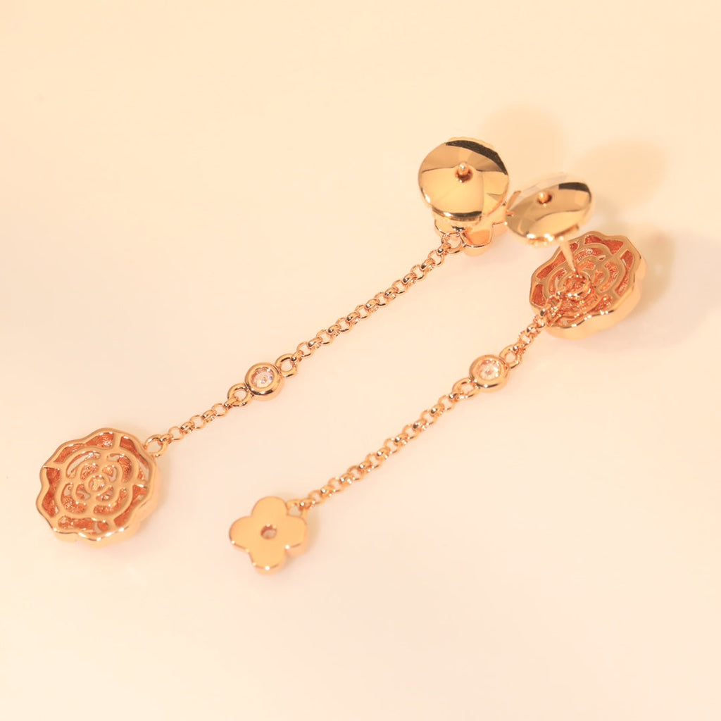 Chanel Camellia Earrings - 18K Rose Gold