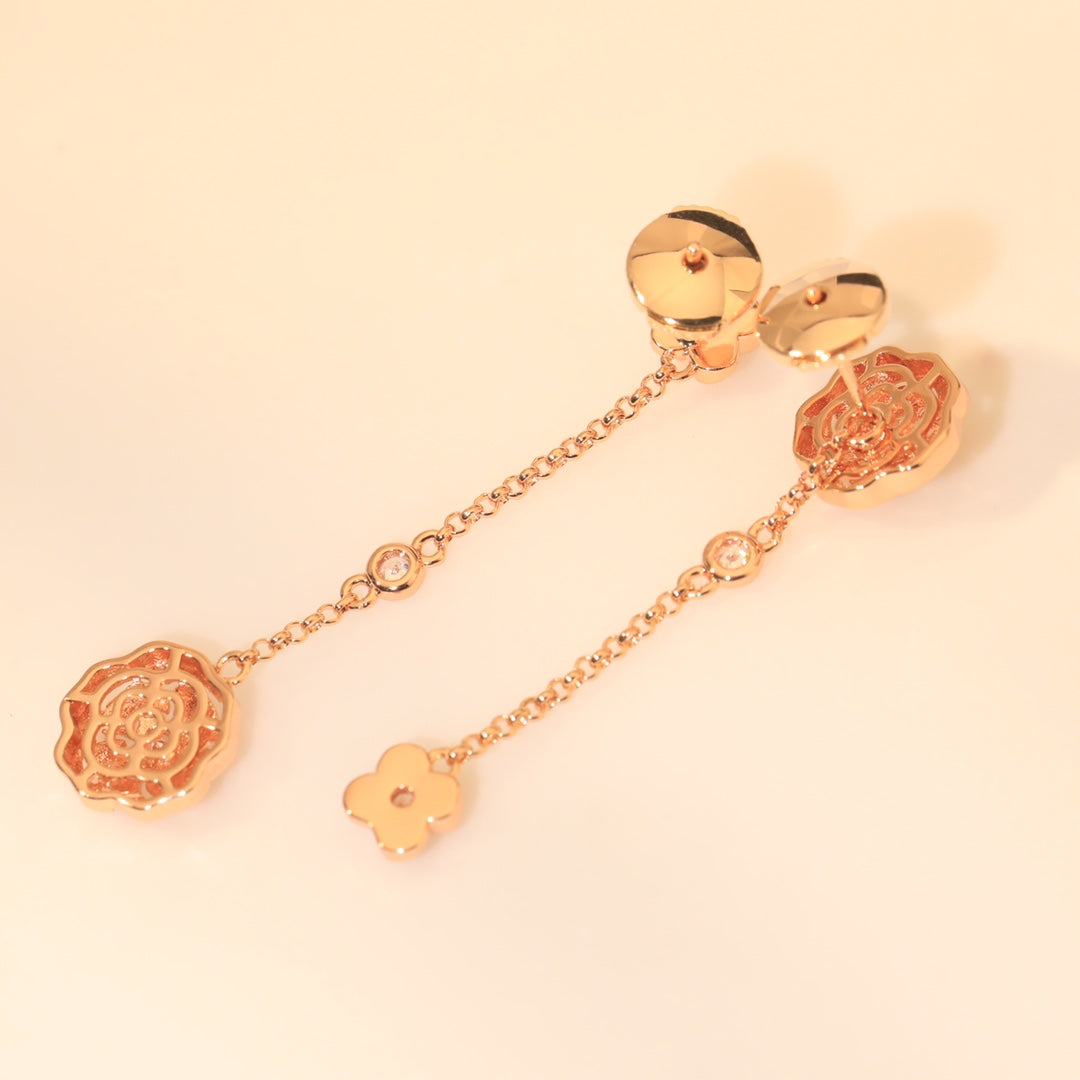 Chanel Camellia Earrings - 18K Rose Gold
