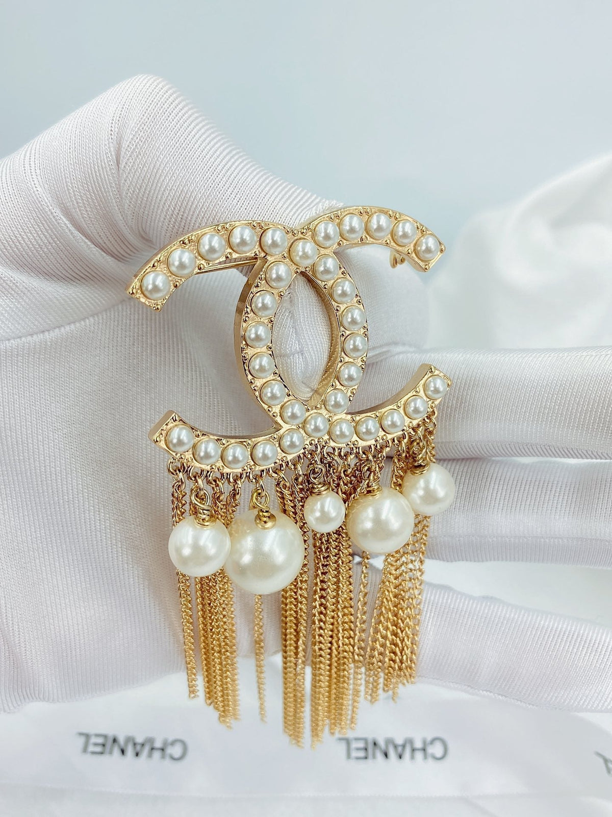 Chanel Pearl Tassel Brooch
