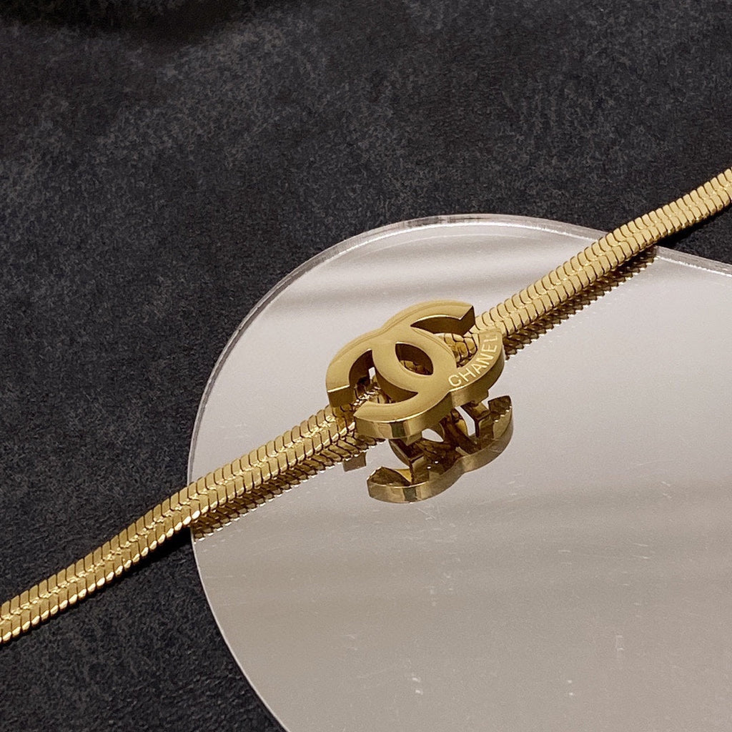 Chanel Gold Chain Choker Necklace