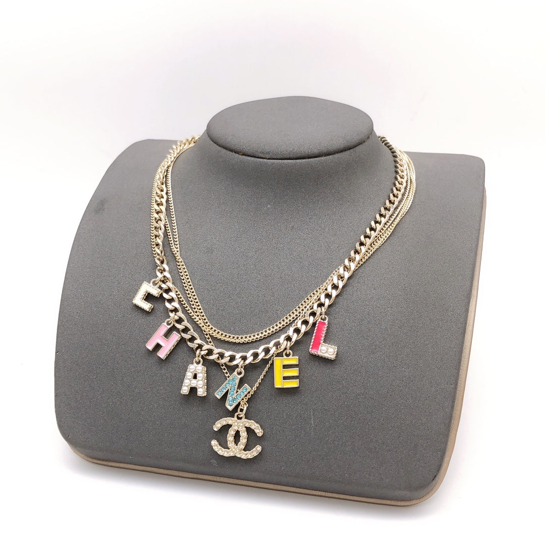 Chanel Color Typo Necklace