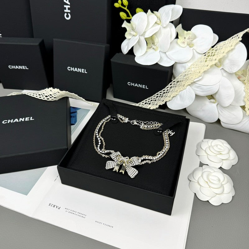Chanel 25K Bow Tie Choker Necklace