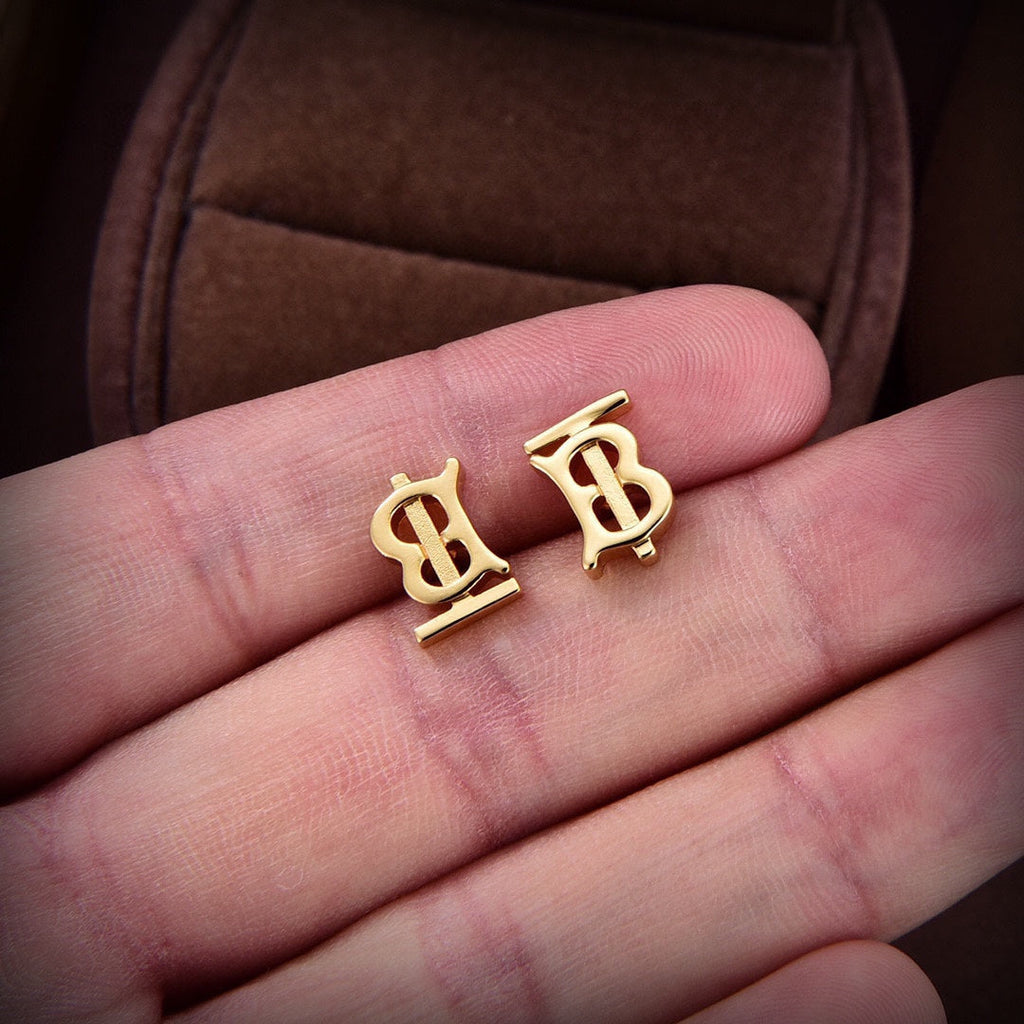 Balenciaga Logo Earrings - 18K Yellow Gold