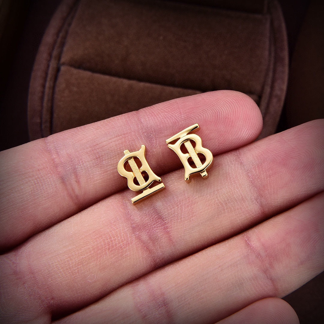 Balenciaga Logo Earrings - 18K Yellow Gold