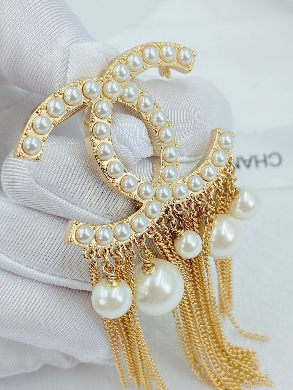 Chanel Pearl Tassel Brooch