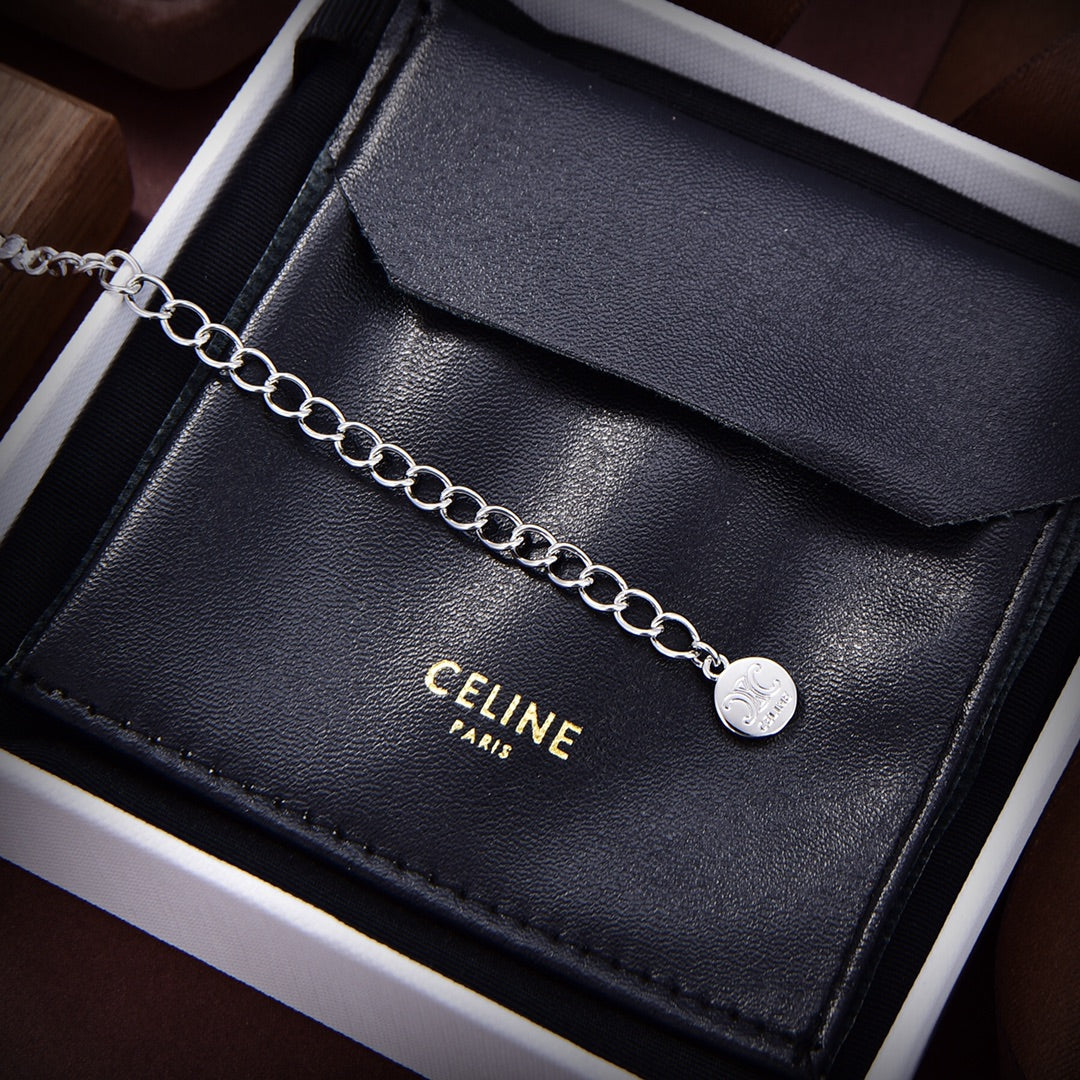 Celine Triomphe Celine Line Moissanite Necklace