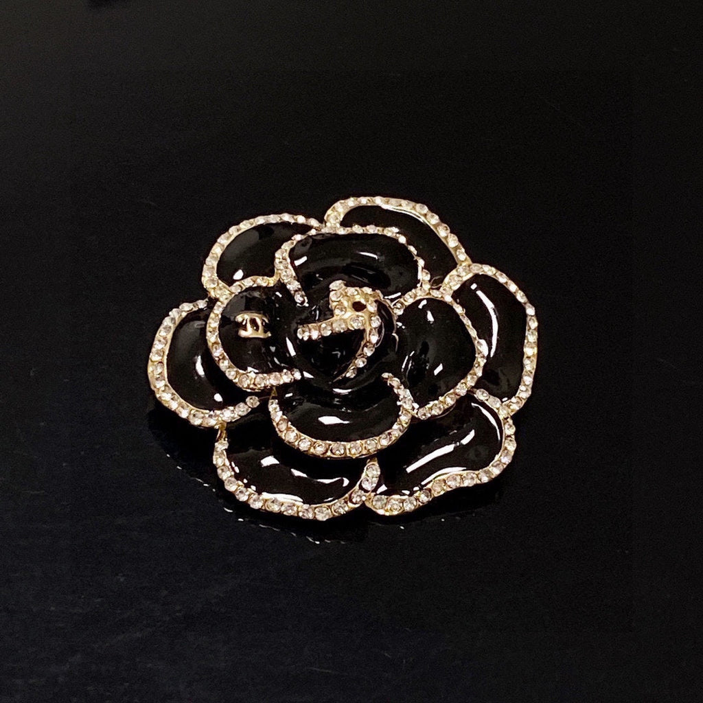 Chanel Black Flower Brooch