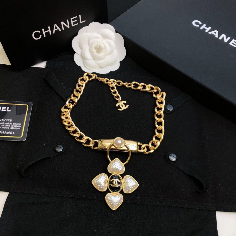 Chanel Pearl Choker Chain Necklace