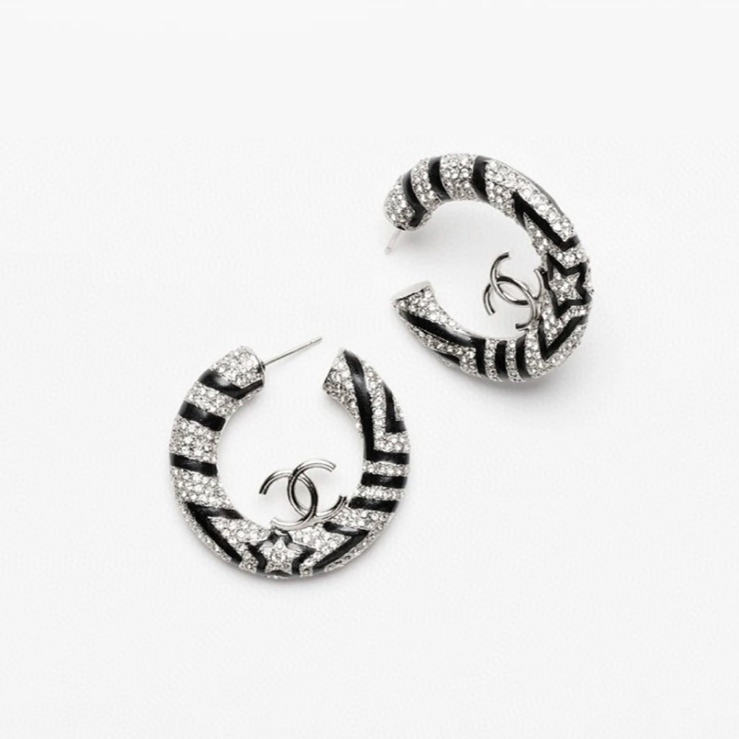 Chanel Black Diamond Earrings - 18K White Gold
