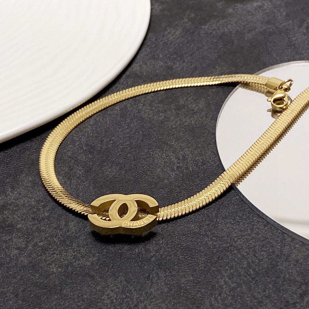 Chanel Gold Chain Choker Necklace