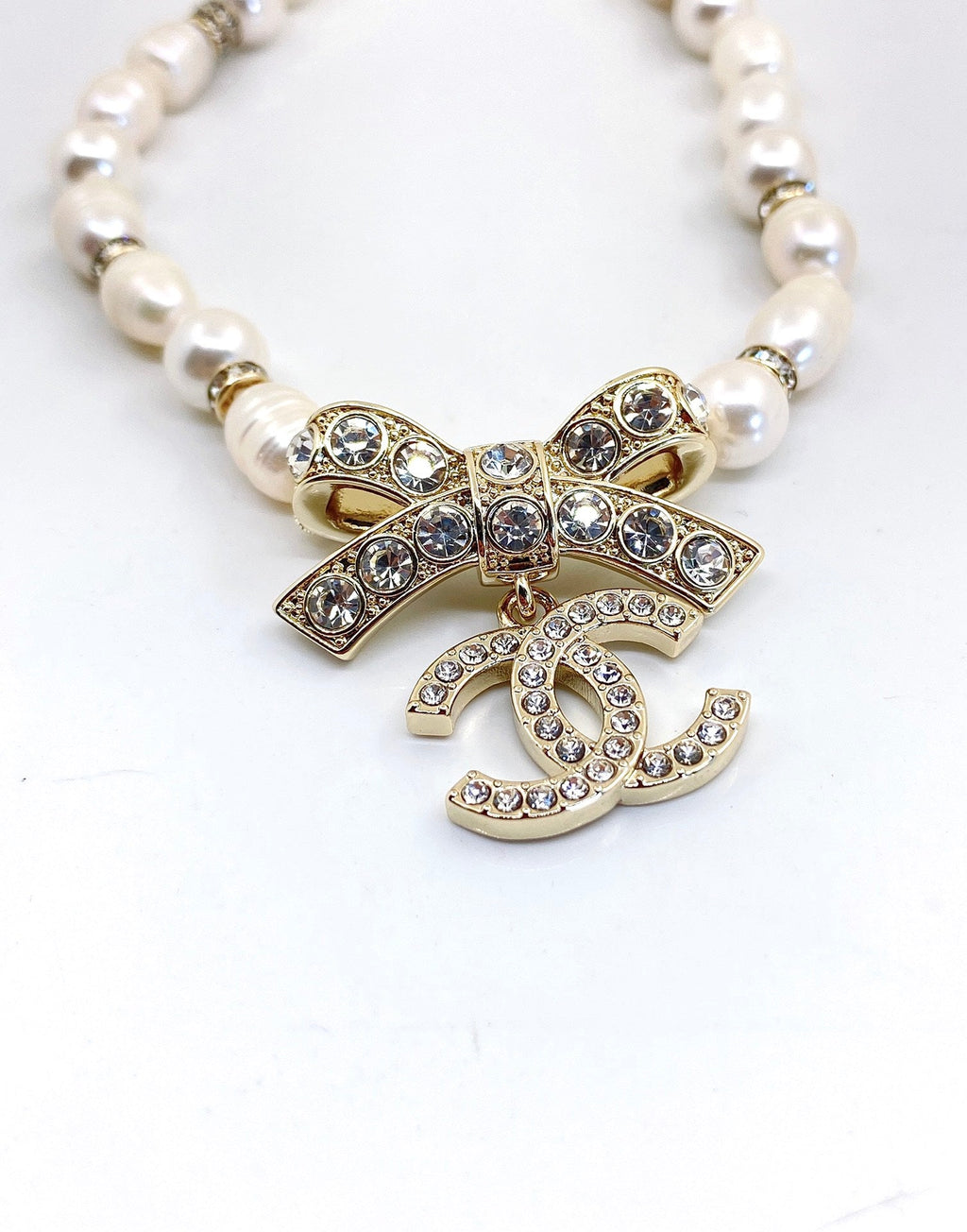 Chanel Bow Tie Diamond Necklace