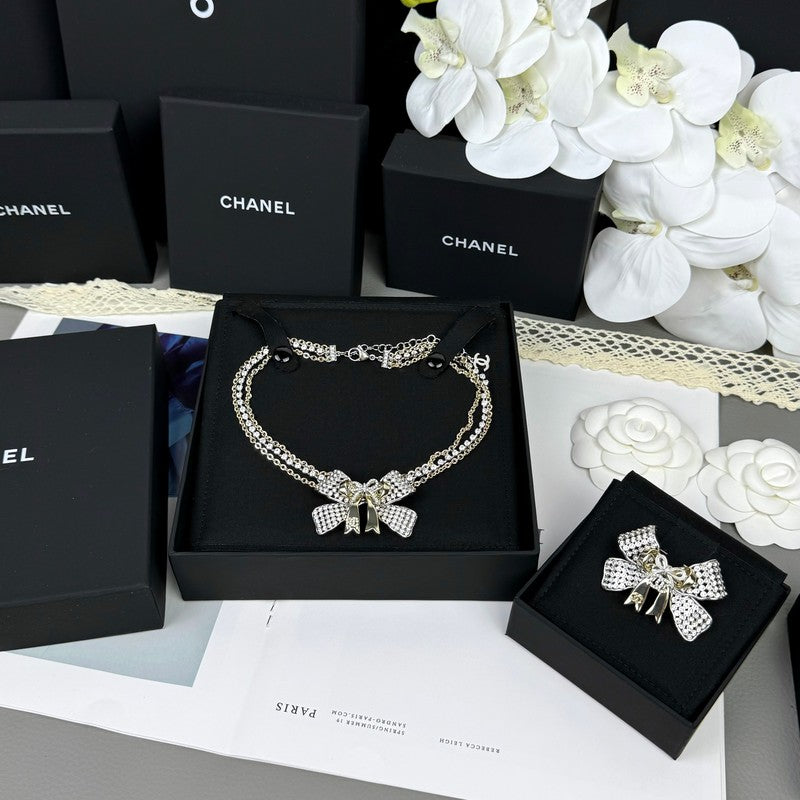 Chanel 25K Bow Tie Choker Necklace