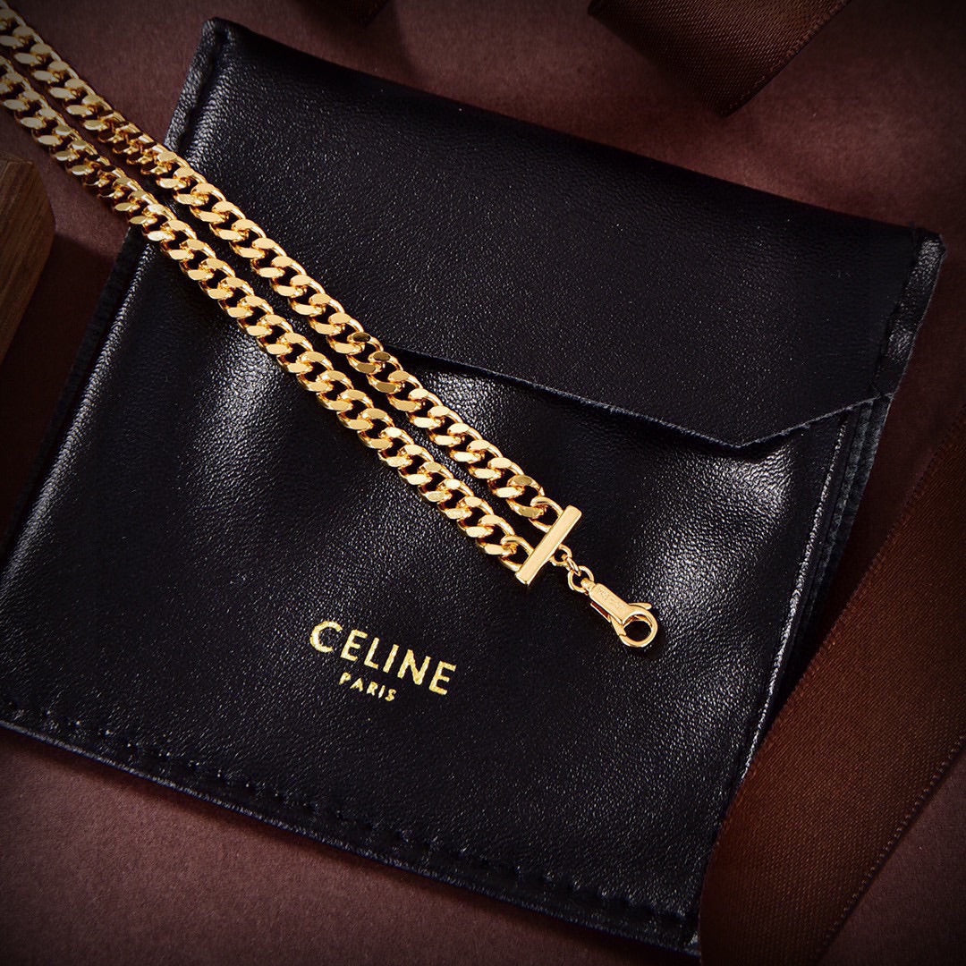 Celine Triomphe Script Choker Necklace