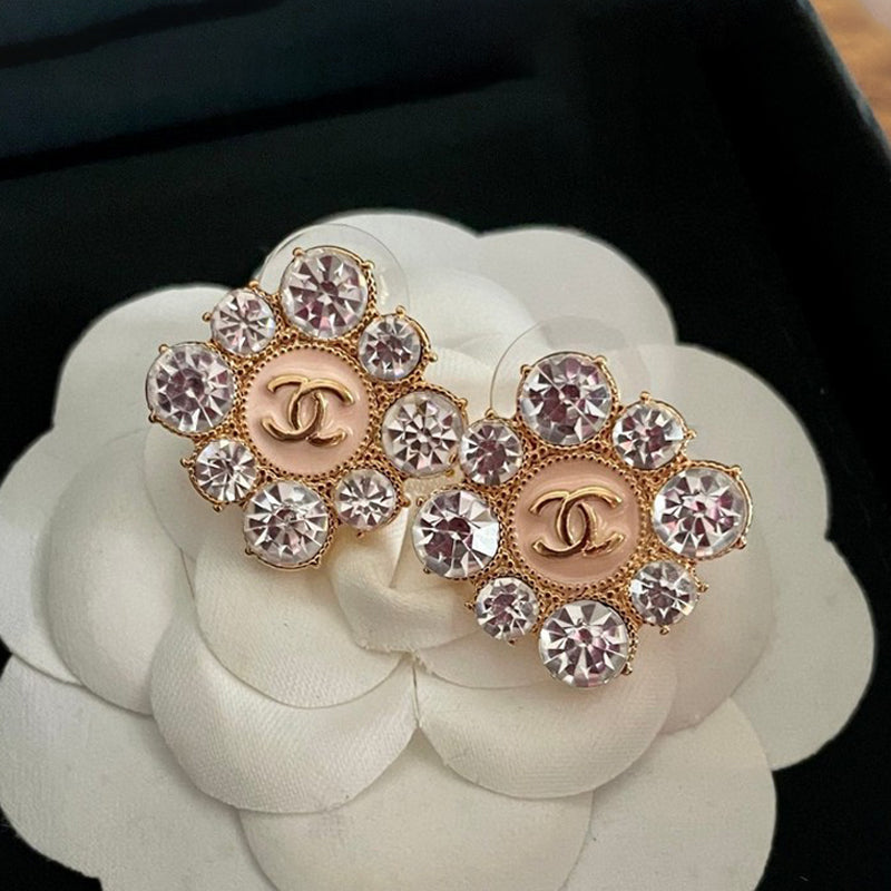 Chanel Color Flower Diamond Earrings - 18K Yellow Gold
