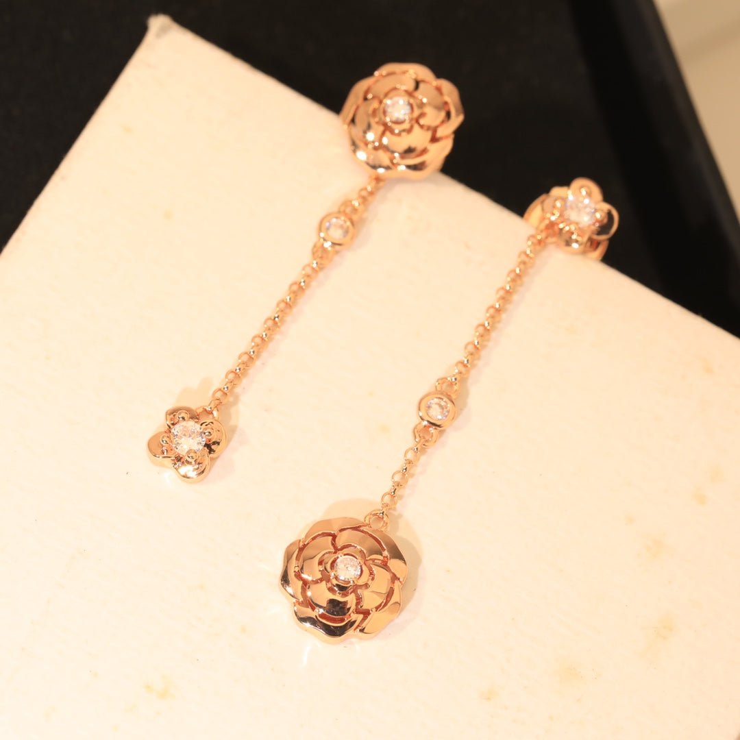Chanel Camellia Earrings - 18K Rose Gold