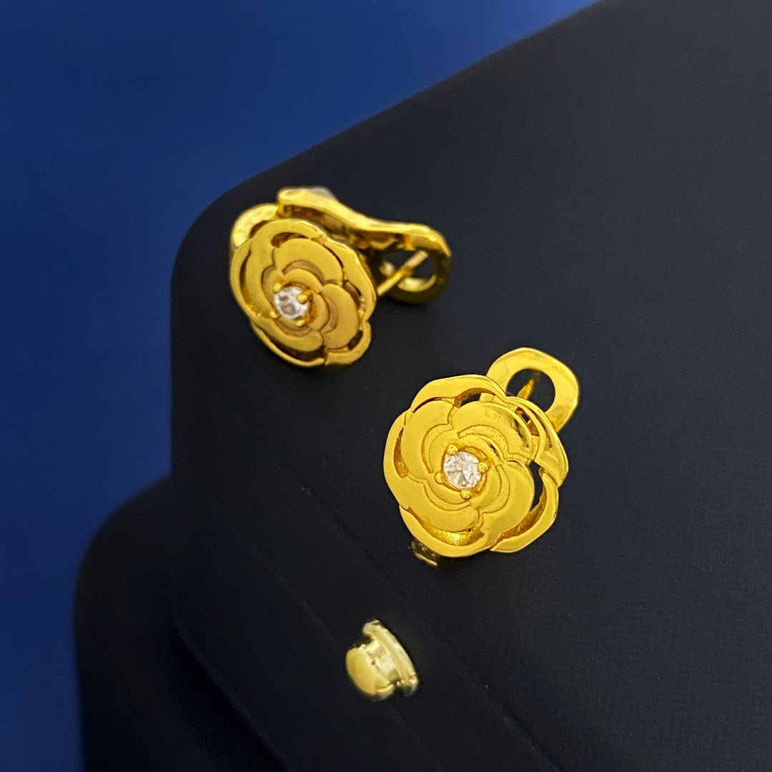 Chanel Camellia Earrings - 18K Gold