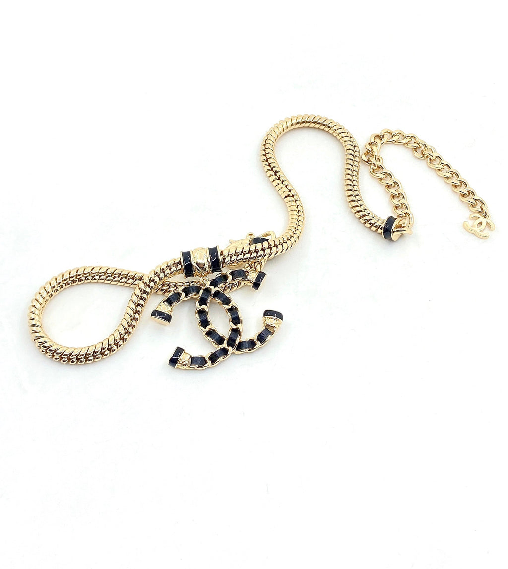 Chanel Leather Chain Necklace