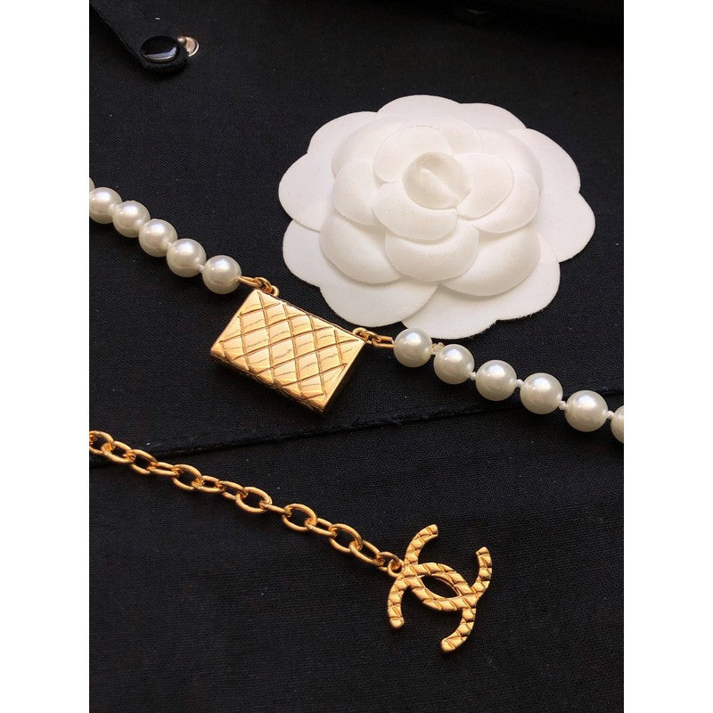 Chanel Pearl Bag Pendant Necklace