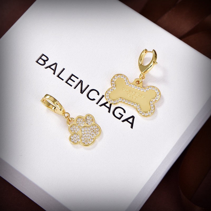 Balenciaga Diamond Earrings - 18K Yellow Gold