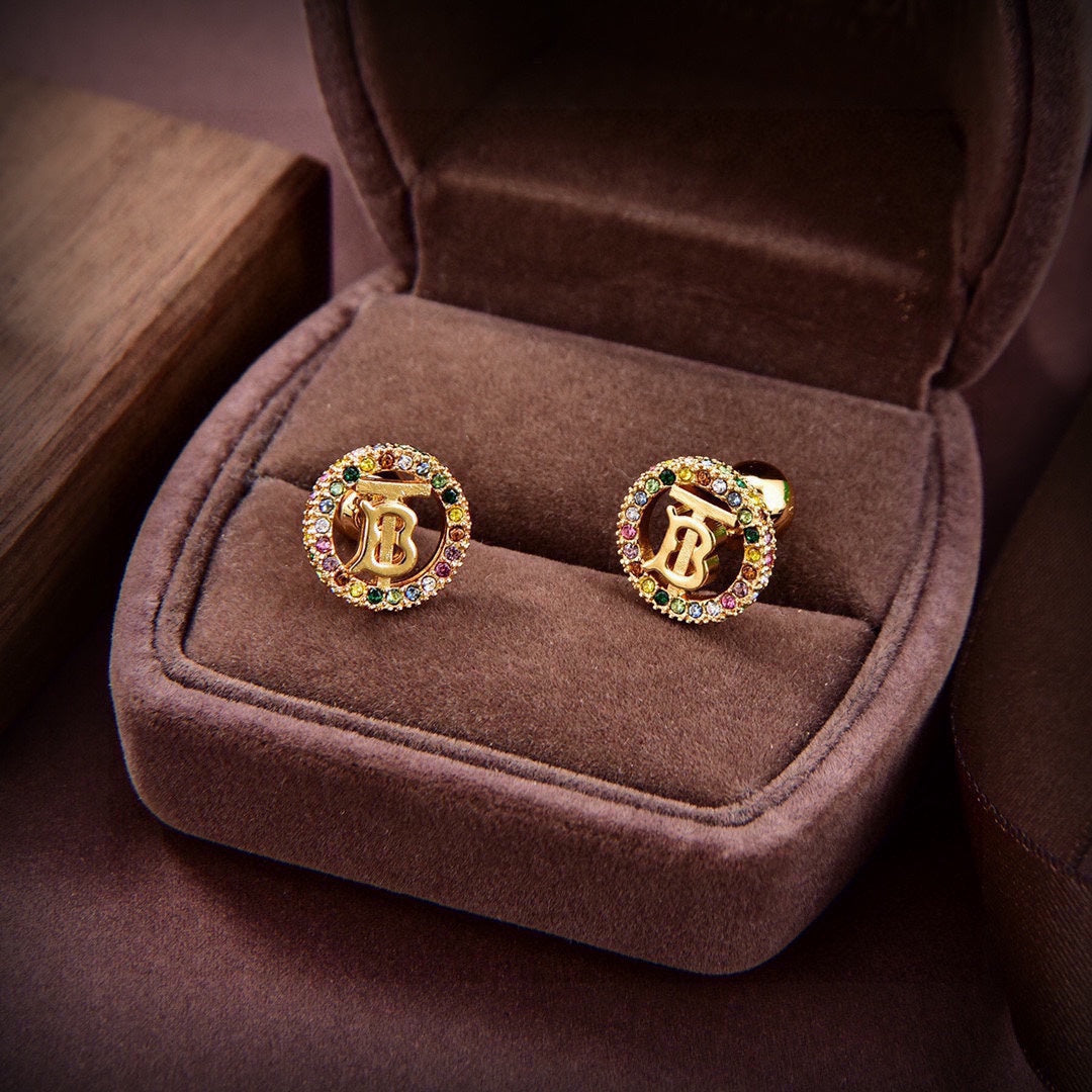 Balenciaga Color Crystal Earrings - 18K Yellow Gold