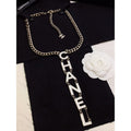 Chanel 22S Big White Logo Necklace