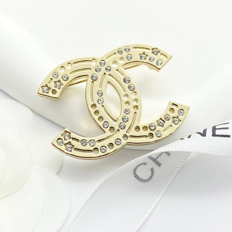 Chanel 24A Diamond Gold Brooch