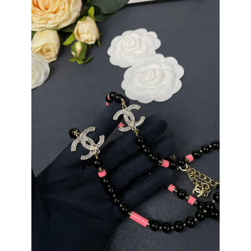 Chanel 24B Black Pearl Necklace