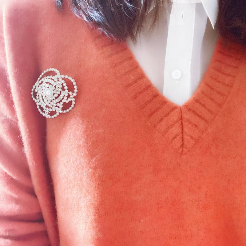 Chanel Camellia Pearl Brooch