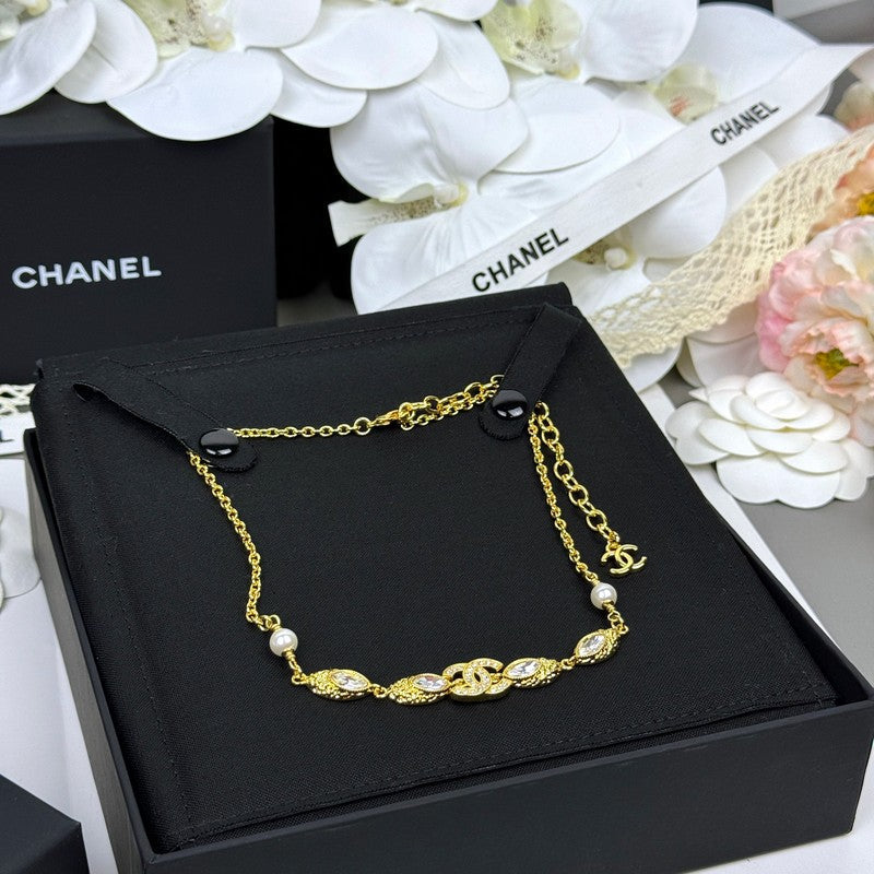Chanel 26C Crystal Gold Necklace