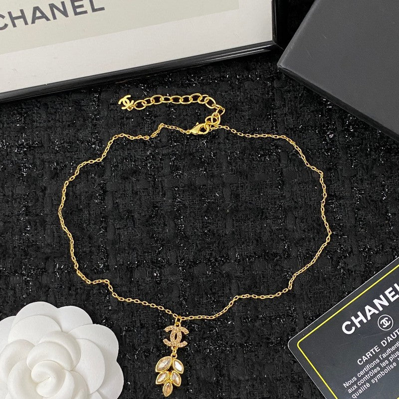 Chanel Flower Crystal Necklace