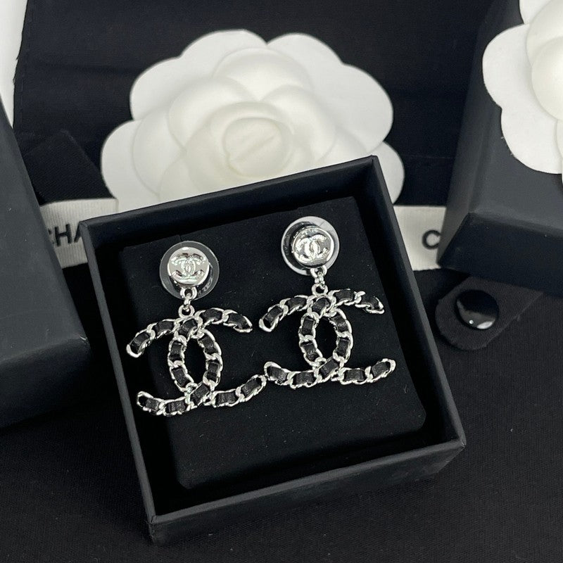 Chanel Leather Earrings - 18K Gold