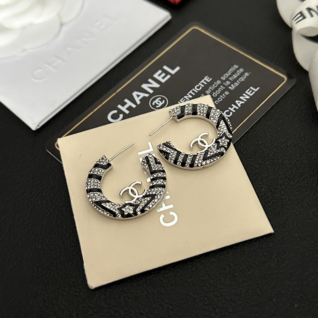 Chanel Black Diamond Earrings - 18K White Gold