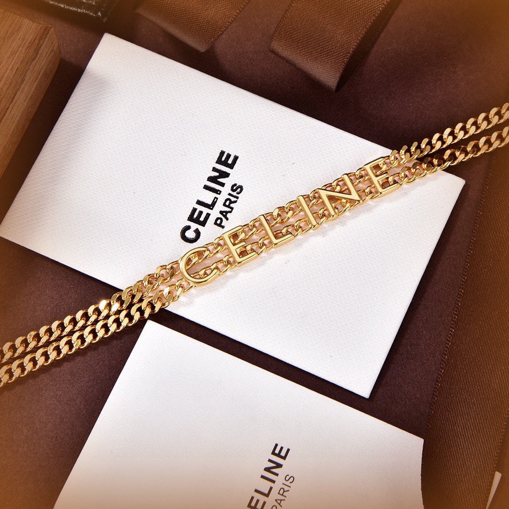 Celine Triomphe Gourmette Necklace