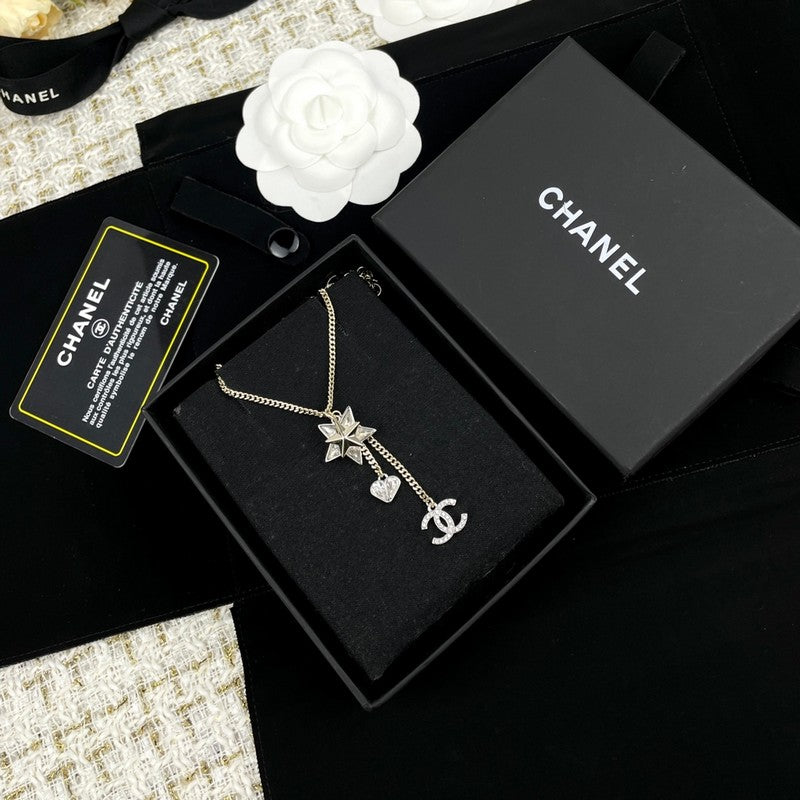 Chanel Heart & Star Crystal Necklace