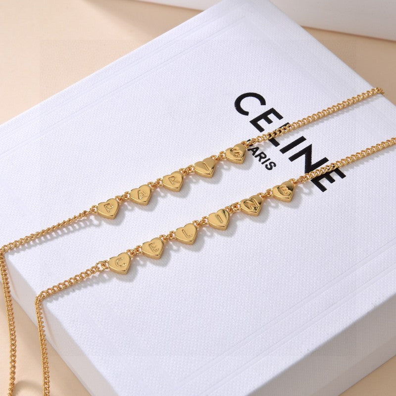 Celine Triomphe Celine Gold Necklace