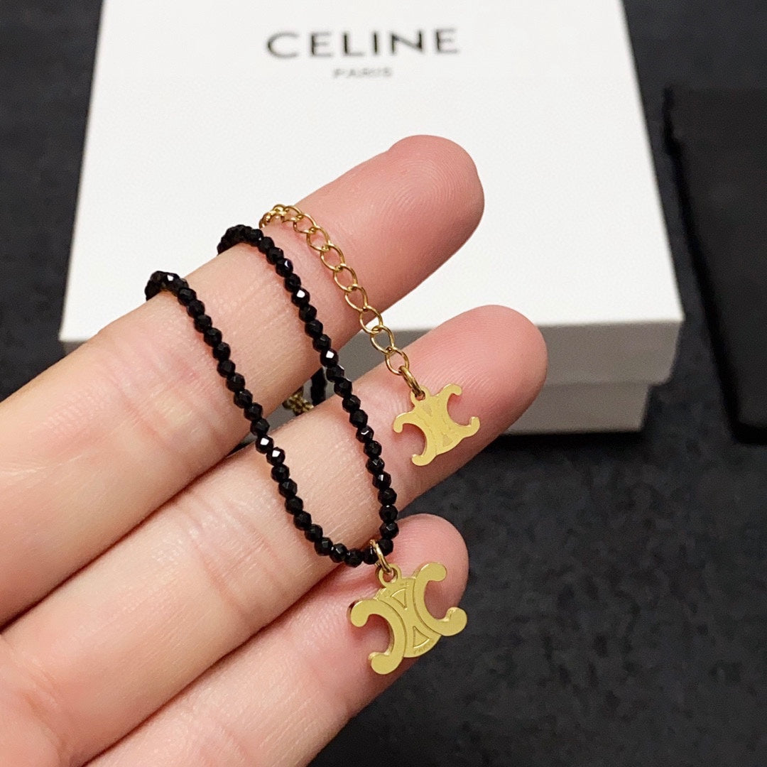 Celine Black Crystal Necklace