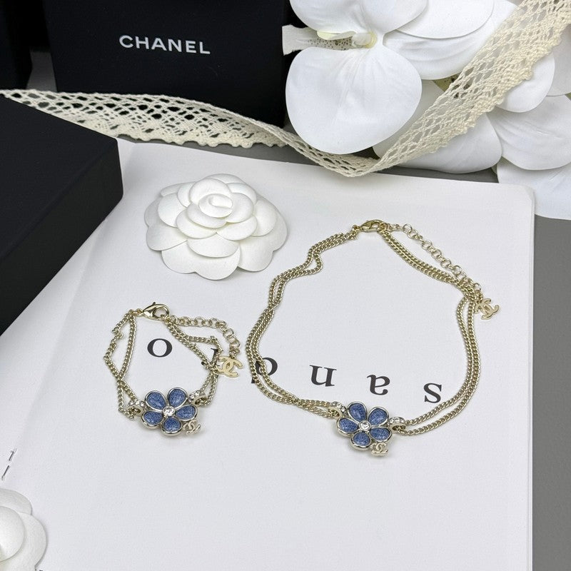 Chanel 26C Blue Flower Diamond Bracelet