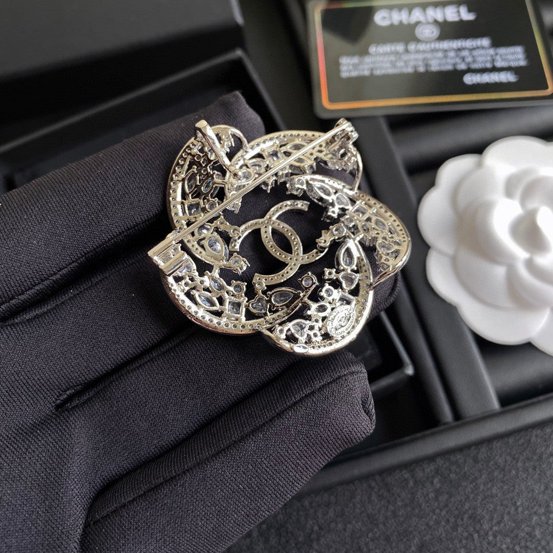 Chanel Camellia Crystal Brooch