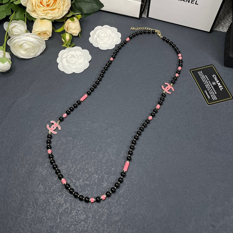 Chanel 24B Black Pearl Necklace
