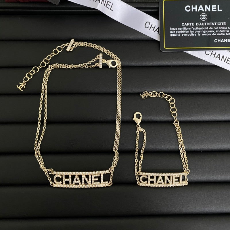 Chanel Letter Diamond Choker Necklace