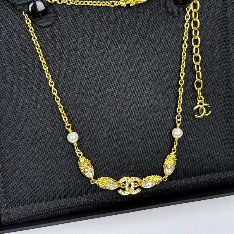 Chanel 26C Crystal Gold Necklace