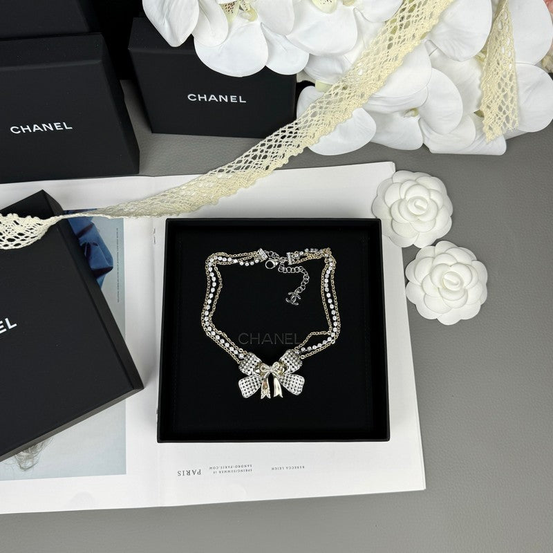 Chanel 25K Bow Tie Choker Necklace