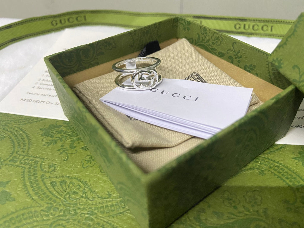 Gucci Double G Interlocking G Wide Open Ring