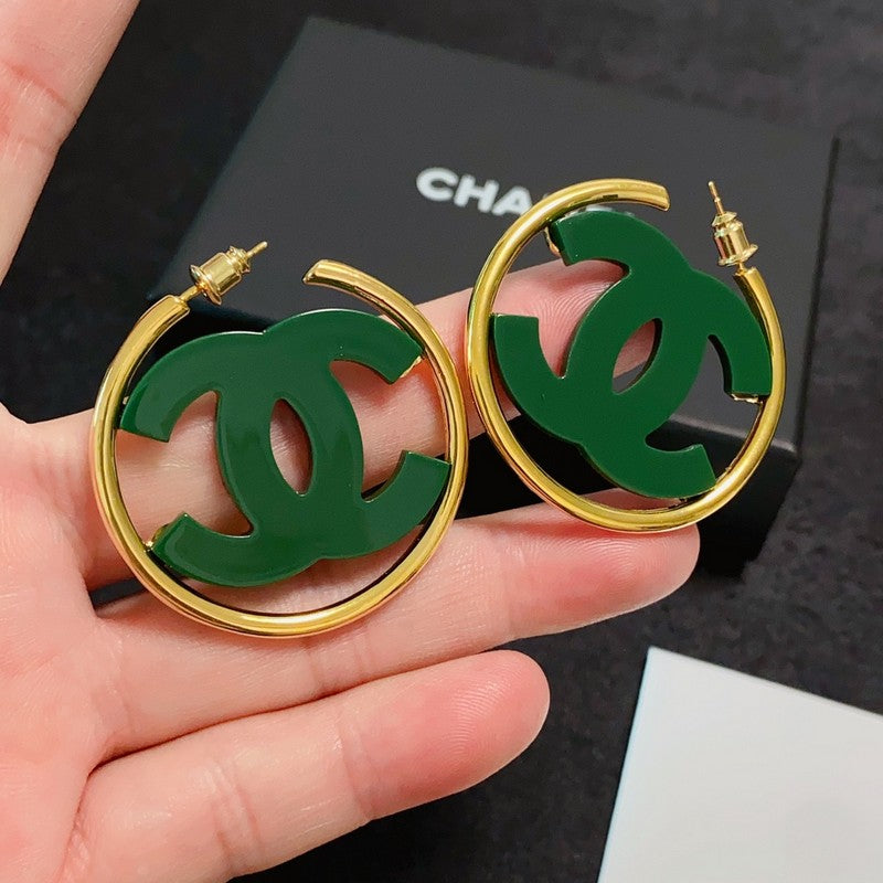 Chanel Color Logo Earrings - 18K Yellow Gold