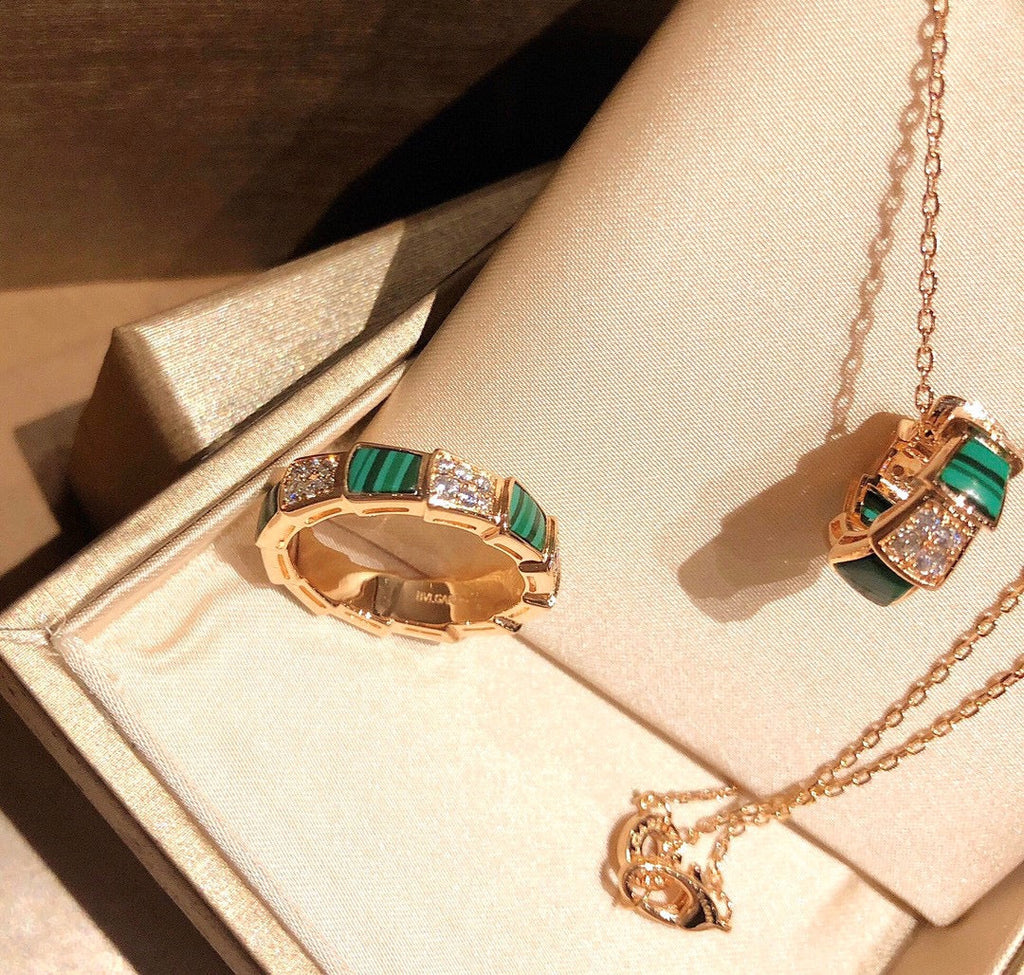 Bvlgari Serpenti Viper Malachite Ring - 18K Rose Gold