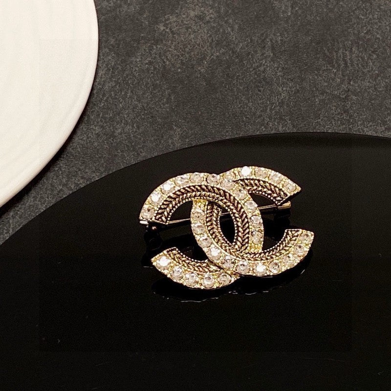 Chanel Diamond Gold Brooch