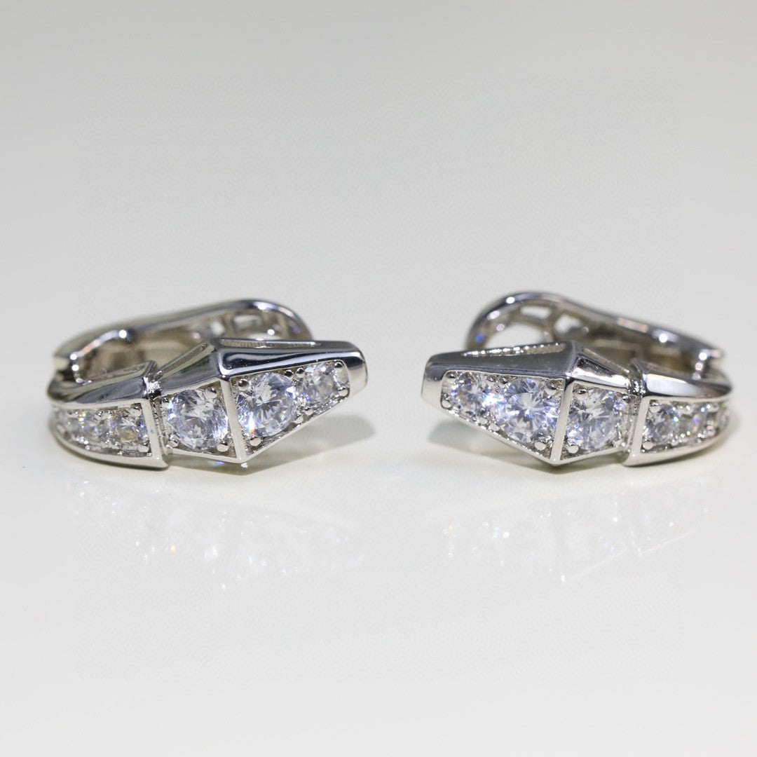 Bvlgari Serpenti Moissanite Earrings - 18K White Gold