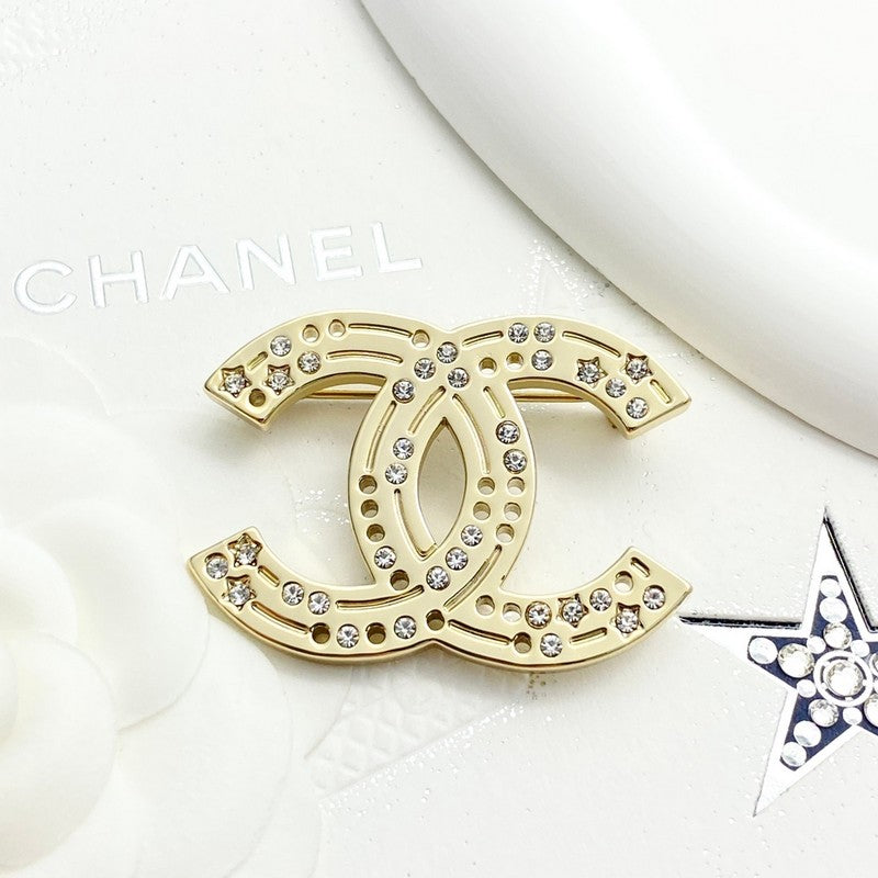 Chanel 24A Diamond Gold Brooch