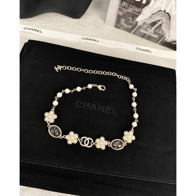 Chanel Black & Orange Crystal Choker Necklace