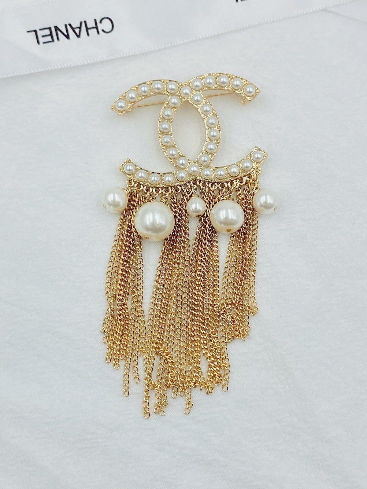 Chanel Pearl Tassel Brooch